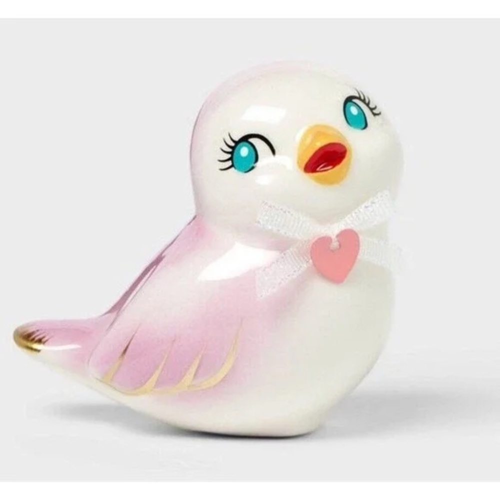 Ceramic Lovebird Figurines - Pink SPRITZ - Picture 7 of 9
